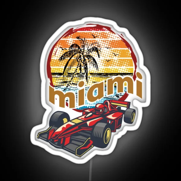 F 1 Miami Gp Aqua RGB Neon Sign