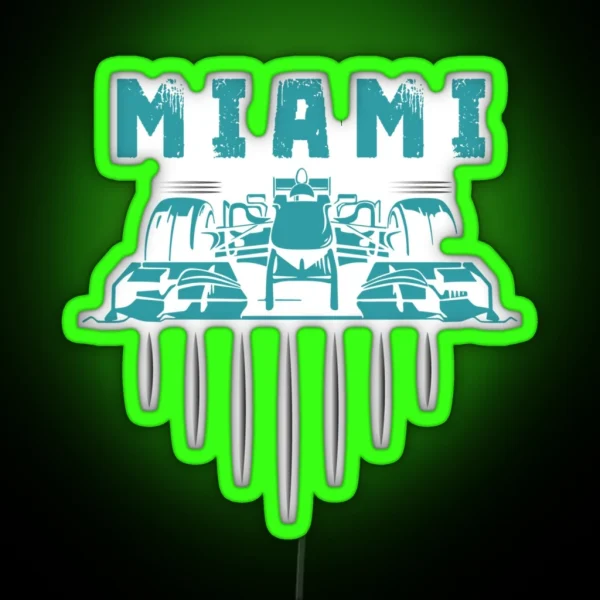F 1 Miami Gp Aqua RGB Neon Sign