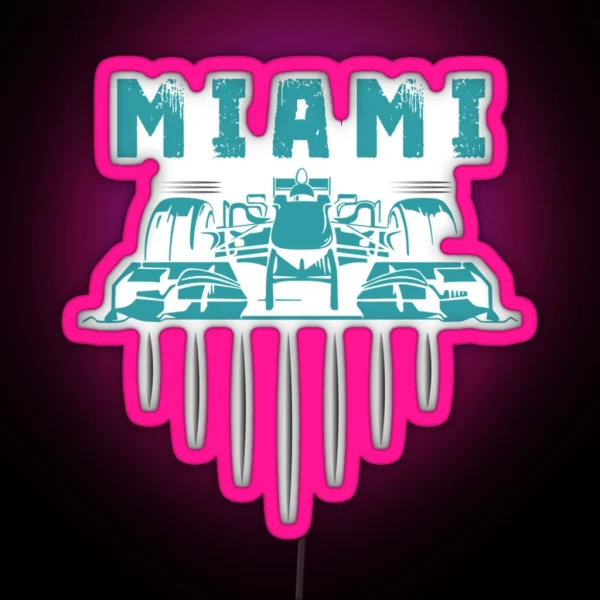 F 1 Miami Gp Aqua RGB Neon Sign