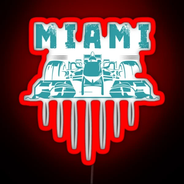 F 1 Miami Gp Aqua RGB Neon Sign