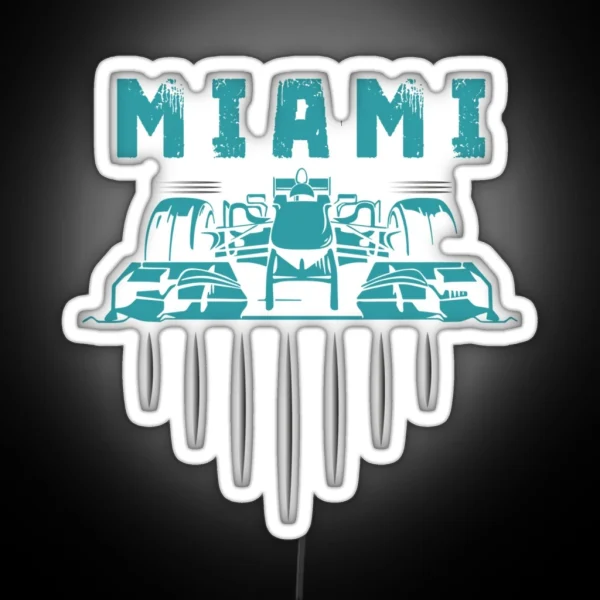 F 1 Miami Gp Aqua RGB Neon Sign