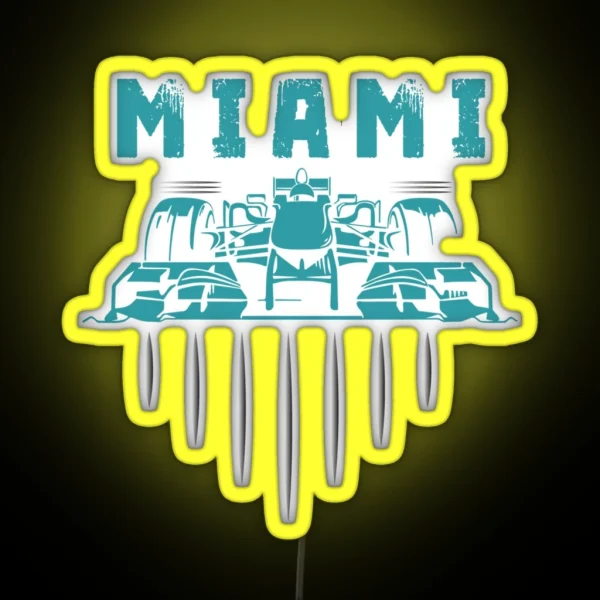 F 1 Miami Gp Aqua RGB Neon Sign