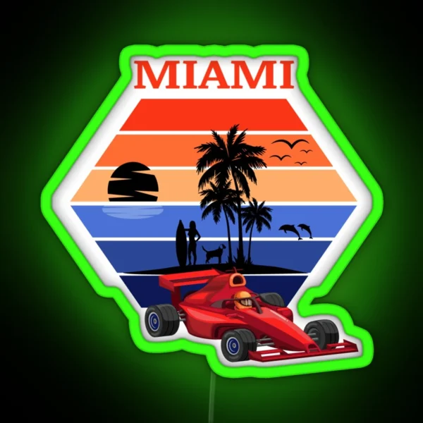 F 1 Miami Gp Aqua RGB Neon Sign