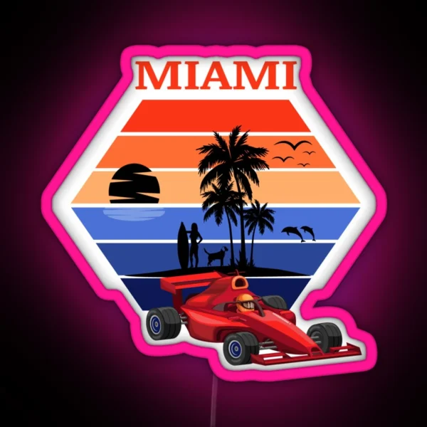 F 1 Miami Gp Aqua RGB Neon Sign