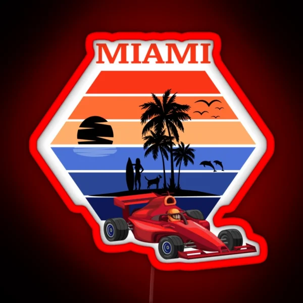 F 1 Miami Gp Aqua RGB Neon Sign