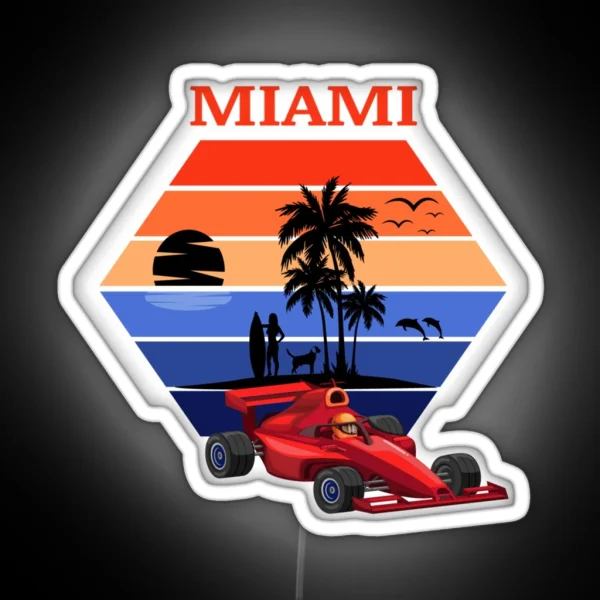 F 1 Miami Gp Aqua RGB Neon Sign