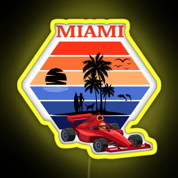F 1 Miami Gp Aqua RGB Neon Sign