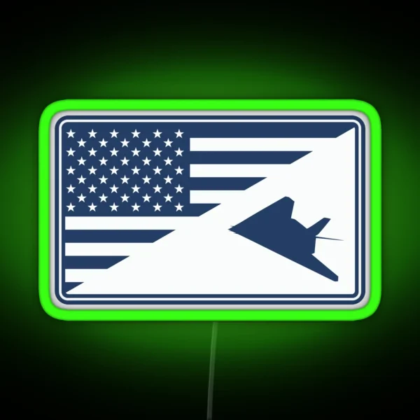 F 117 Nighthawk RGB Neon Sign
