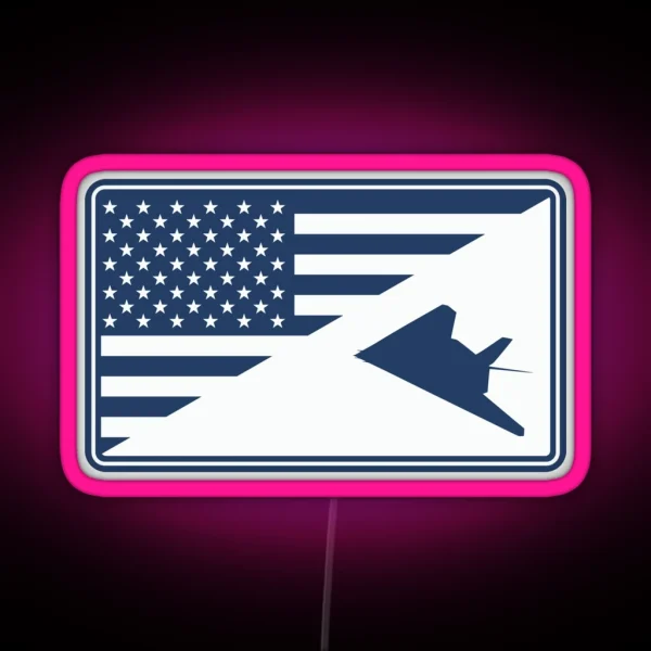 F 117 Nighthawk RGB Neon Sign