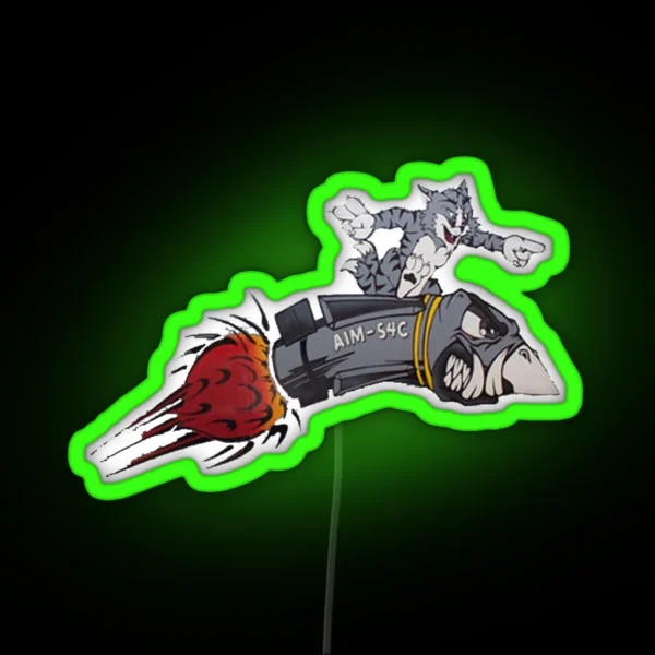 F 14 Tomcat Nose Art RGB Neon Sign