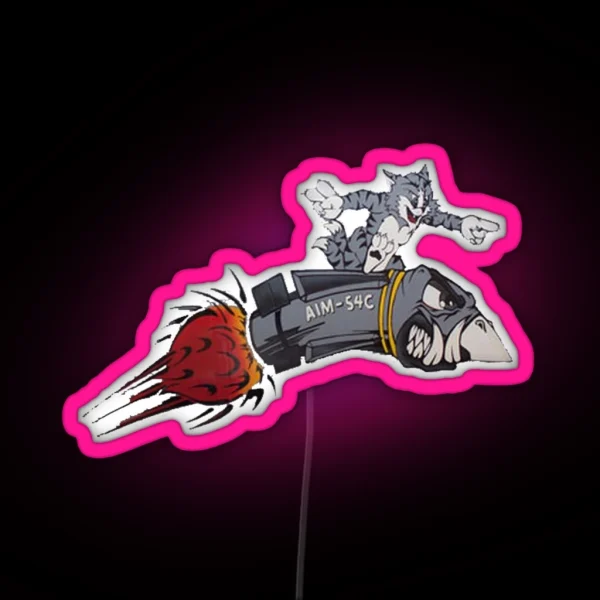 F 14 Tomcat Nose Art RGB Neon Sign