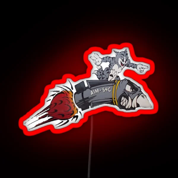 F 14 Tomcat Nose Art RGB Neon Sign
