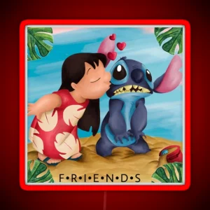 F R I E N D S Lilo Y Stitch RGB Neon Sign