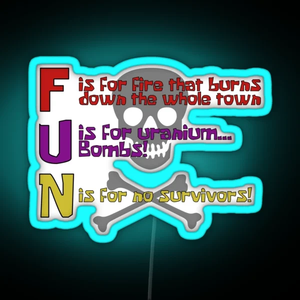 F U N Song Plankton Version RGB Neon Sign