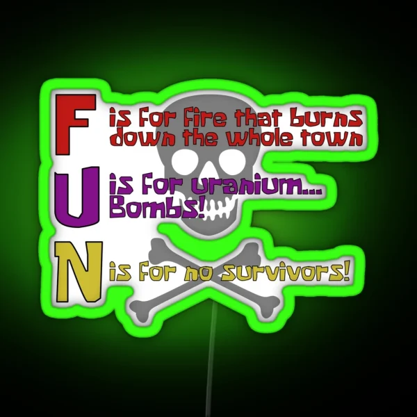 F U N Song Plankton Version RGB Neon Sign