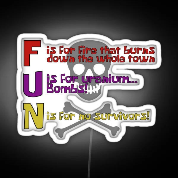 F U N Song Plankton Version RGB Neon Sign