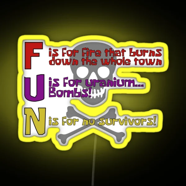 F U N Song Plankton Version RGB Neon Sign