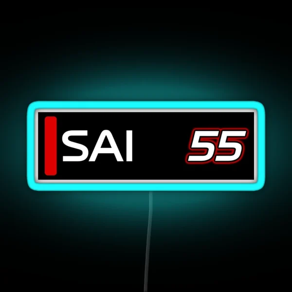 F1 2024 Carlos Sainz Number 55 TV Graphic RGB Neon Sign