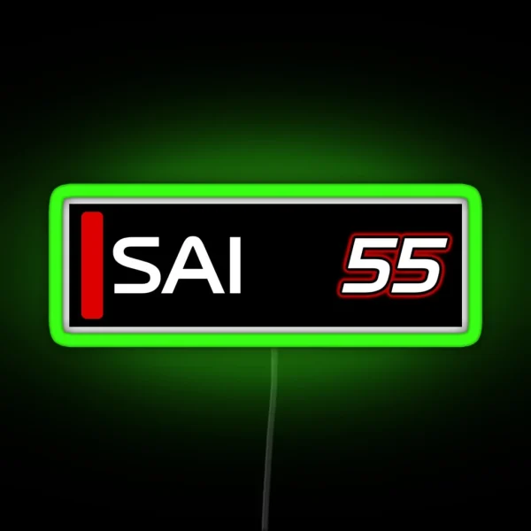 F1 2024 Carlos Sainz Number 55 TV Graphic RGB Neon Sign