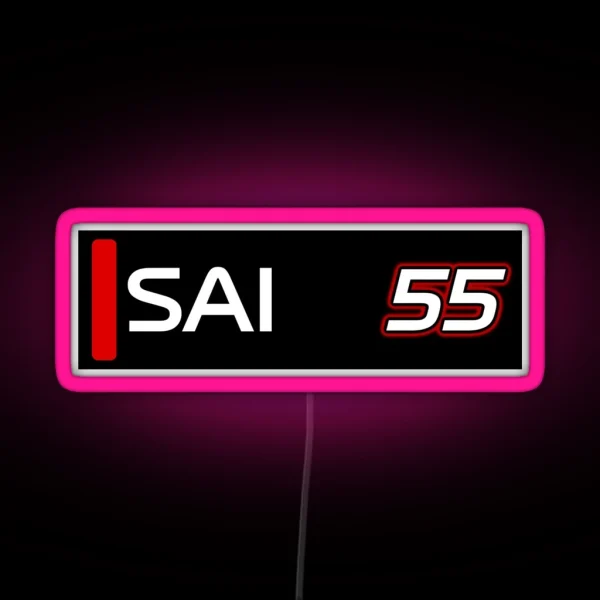 F1 2024 Carlos Sainz Number 55 TV Graphic RGB Neon Sign