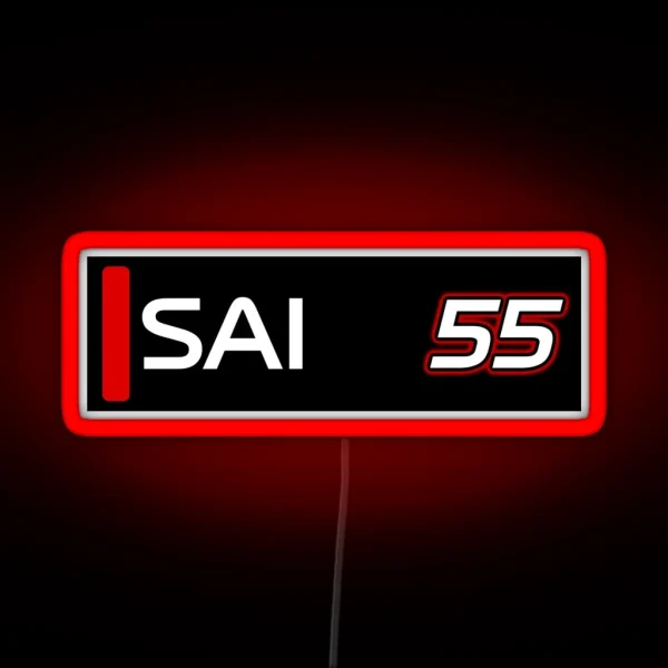 F1 2024 Carlos Sainz Number 55 TV Graphic RGB Neon Sign