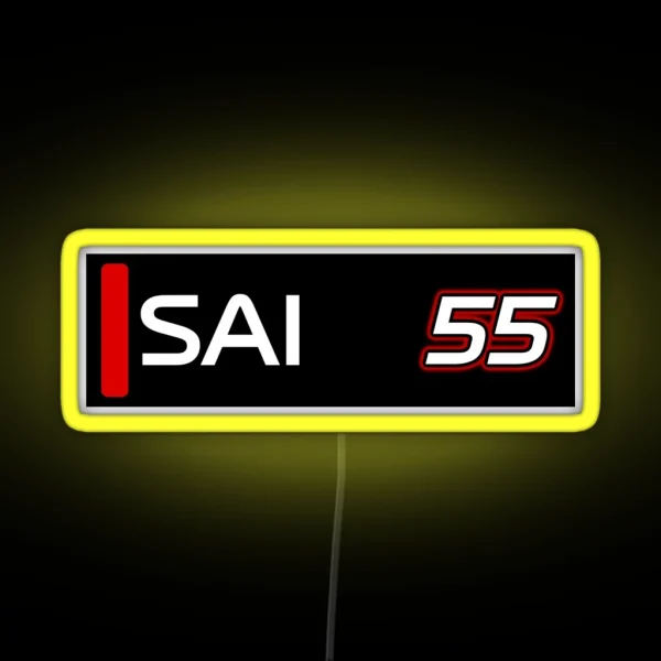 F1 2024 Carlos Sainz Number 55 TV Graphic RGB Neon Sign