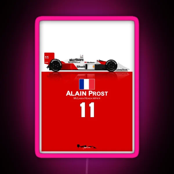 F1 Alain Prost Mclaren MP4 4 RGB Neon Sign