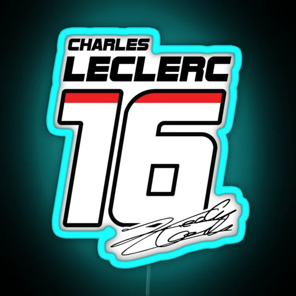 F1 Charles Leclerc 16 RGB Neon Sign