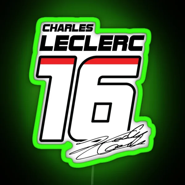 F1 Charles Leclerc 16 RGB Neon Sign