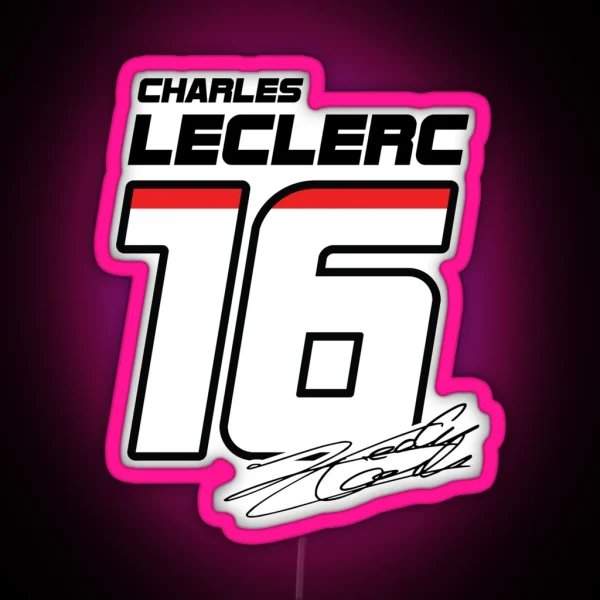 F1 Charles Leclerc 16 RGB Neon Sign