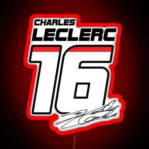 F1 Charles Leclerc 16 RGB Neon Sign