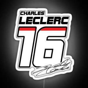 F1 Charles Leclerc 16 RGB Neon Sign