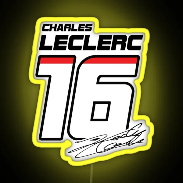 F1 Charles Leclerc 16 RGB Neon Sign