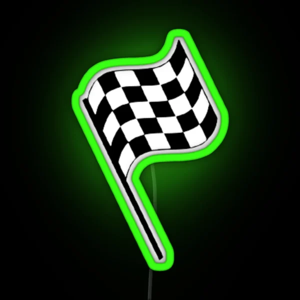 F1 Checkered Finish Line Flag Led RGB Neon Sign