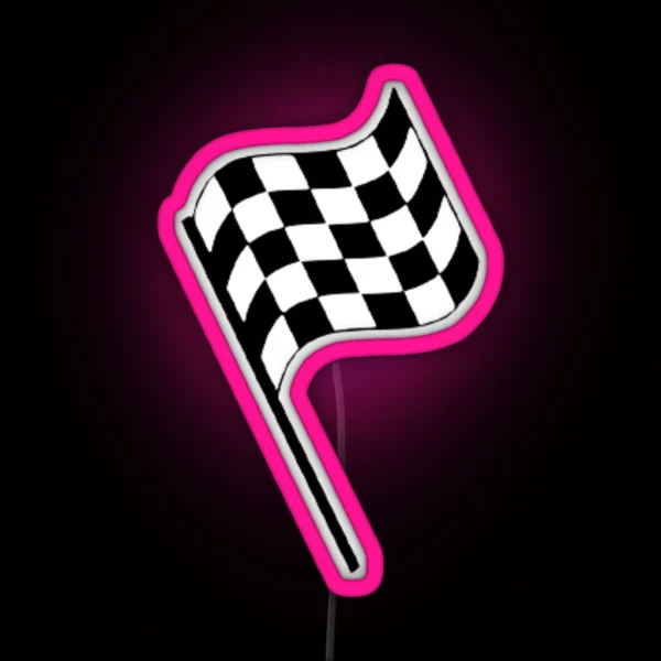 F1 Checkered Finish Line Flag Led RGB Neon Sign