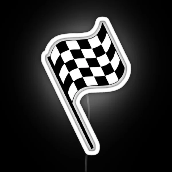 F1 Checkered Finish Line Flag Led RGB Neon Sign
