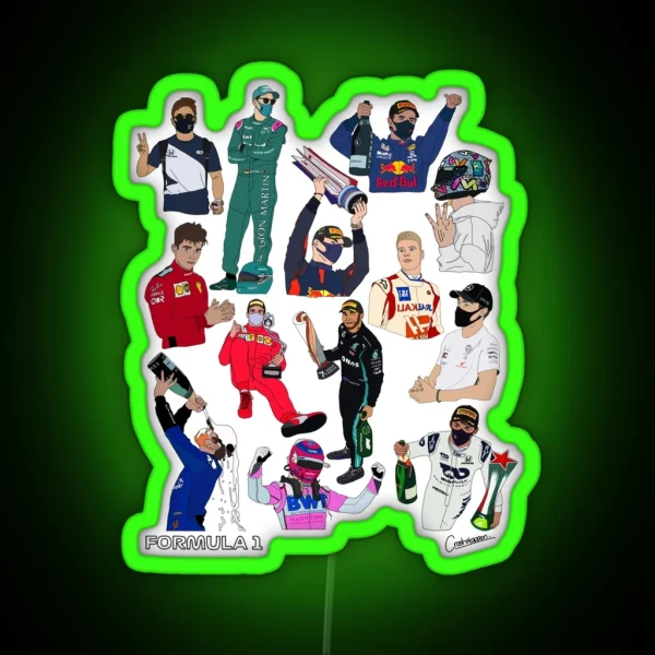 F1 Driver Collective RGB Neon Sign