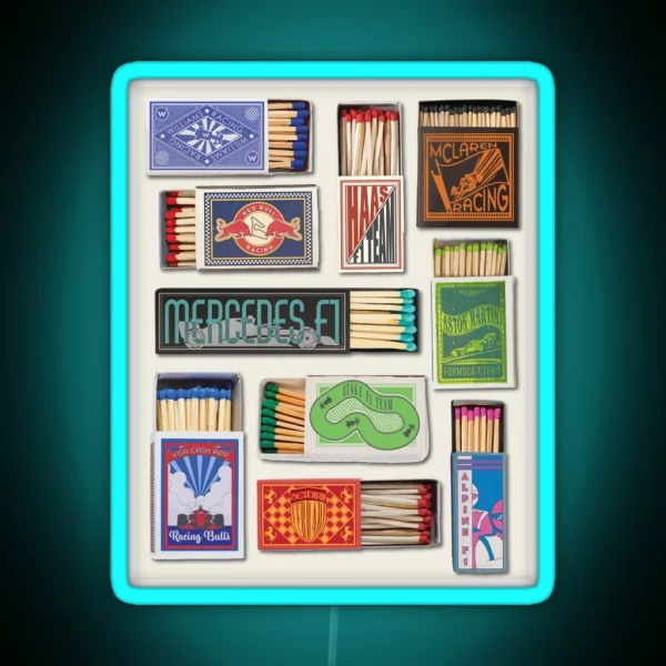 F1 Matchboxes Poster RGB Neon Sign
