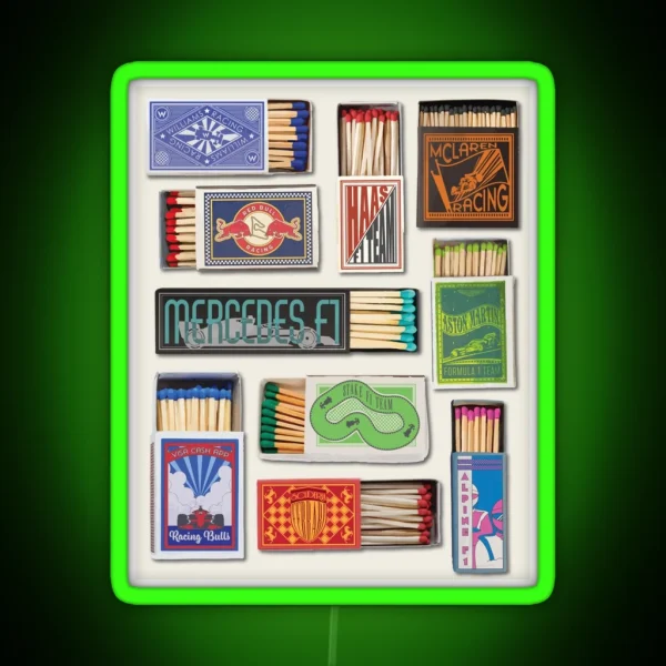 F1 Matchboxes Poster RGB Neon Sign