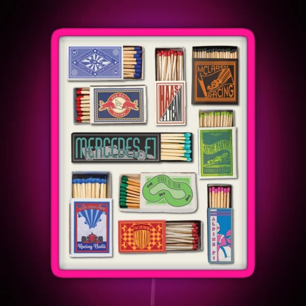 F1 Matchboxes Poster RGB Neon Sign