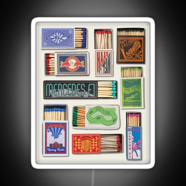 F1 Matchboxes Poster RGB Neon Sign