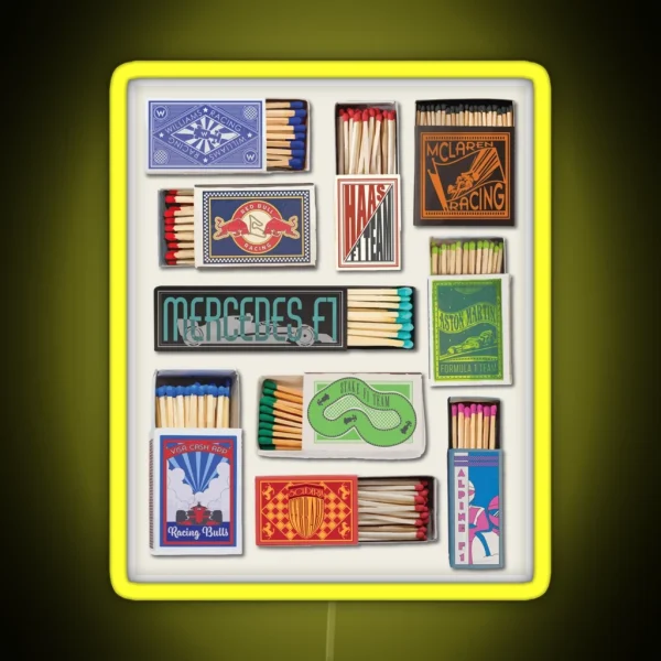 F1 Matchboxes Poster RGB Neon Sign