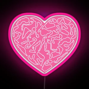 F1 Tracks Love Heart Design RGB Neon Sign
