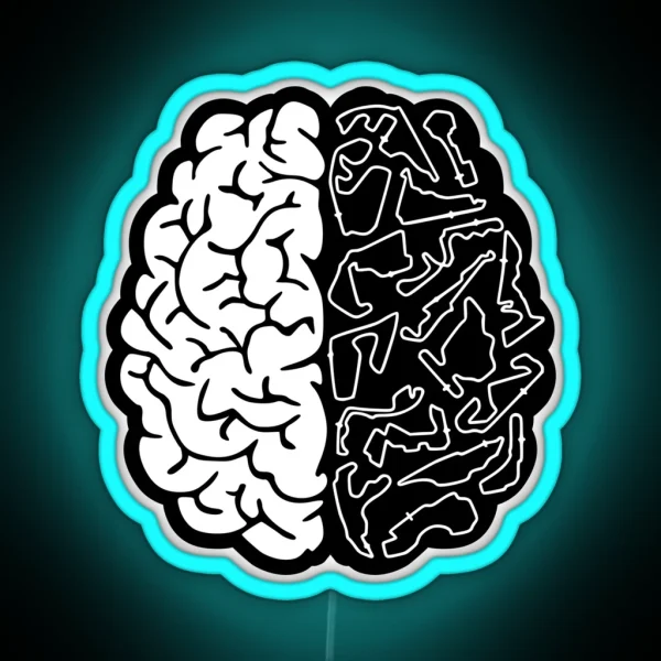 F1 Tracks On The Brain Black And White Design RGB Neon Sign