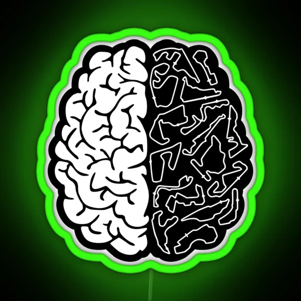 F1 Tracks On The Brain Black And White Design RGB Neon Sign