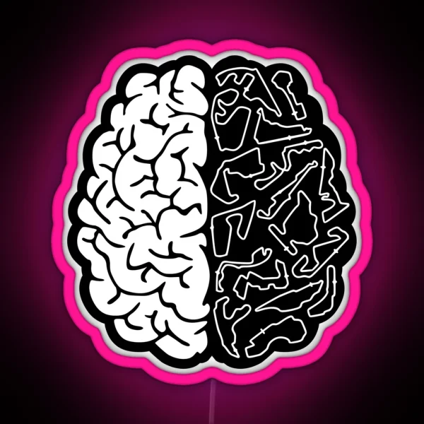 F1 Tracks On The Brain Black And White Design RGB Neon Sign