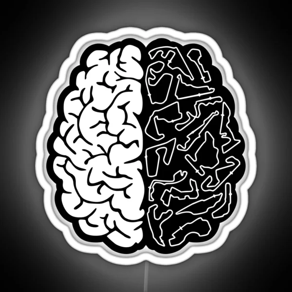 F1 Tracks On The Brain Black And White Design RGB Neon Sign