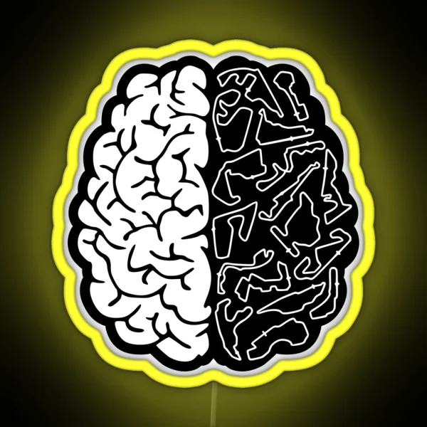 F1 Tracks On The Brain Black And White Design RGB Neon Sign