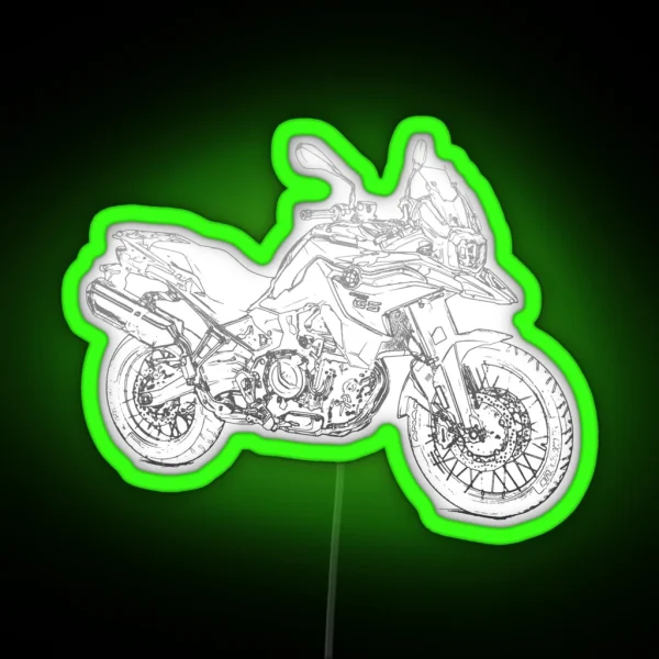 F850GS Pencil Silhouette Motorcycle Touring Enduro Dual RGB Neon Sign