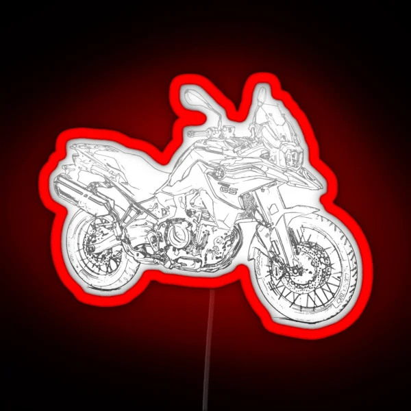 F850GS Pencil Silhouette Motorcycle Touring Enduro Dual RGB Neon Sign